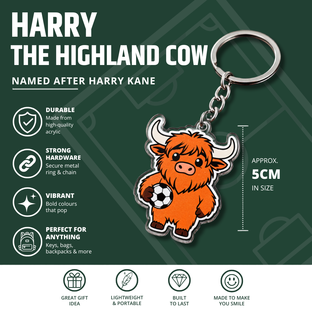 Harry the Highland Cow Football Keyring