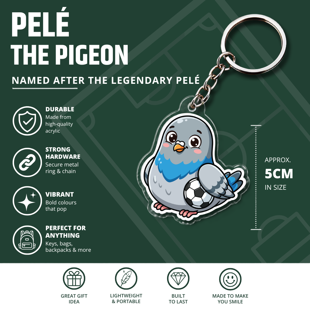 Pelé the Pigeon Football Keyring