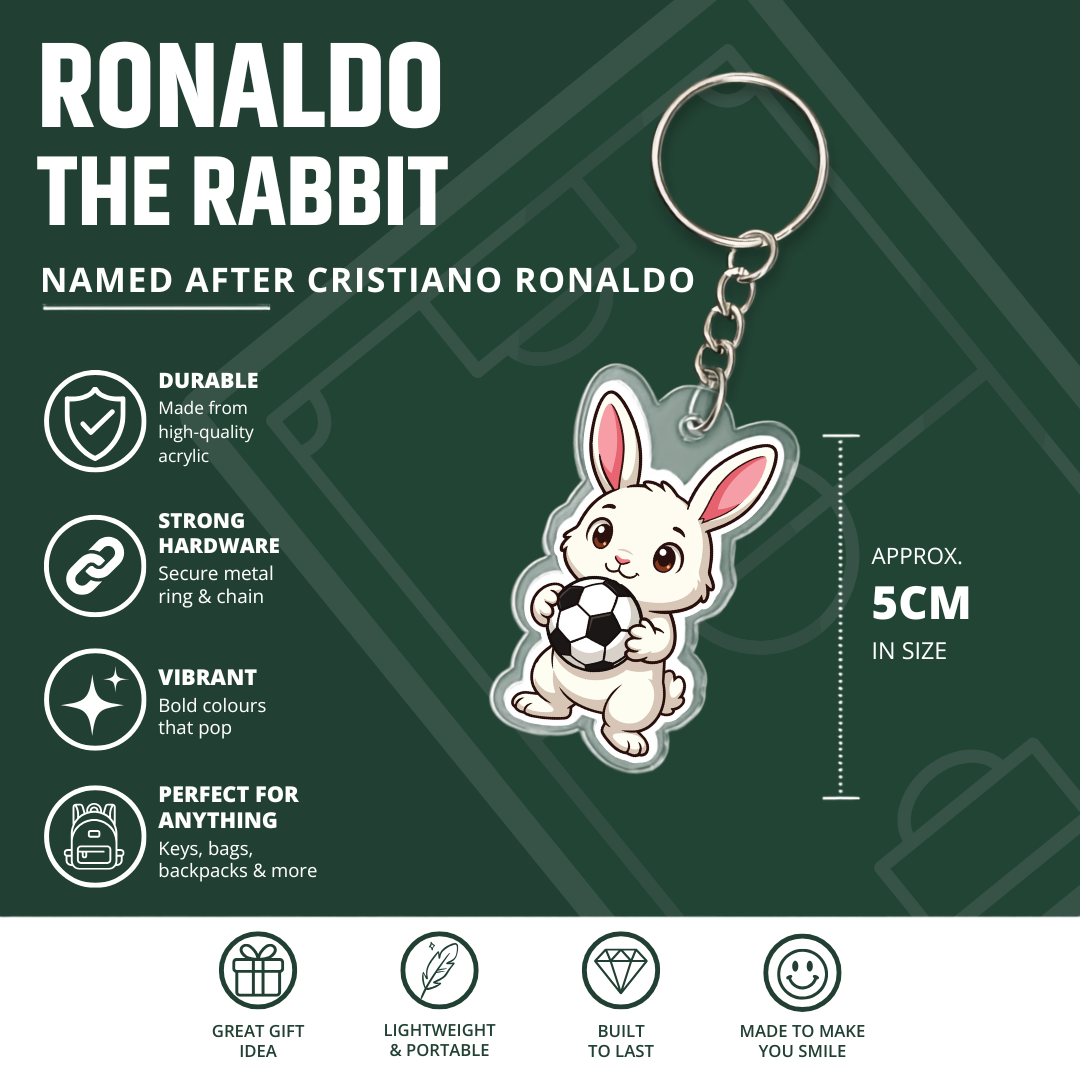 Ronaldo the Rabbit Football Keyring
