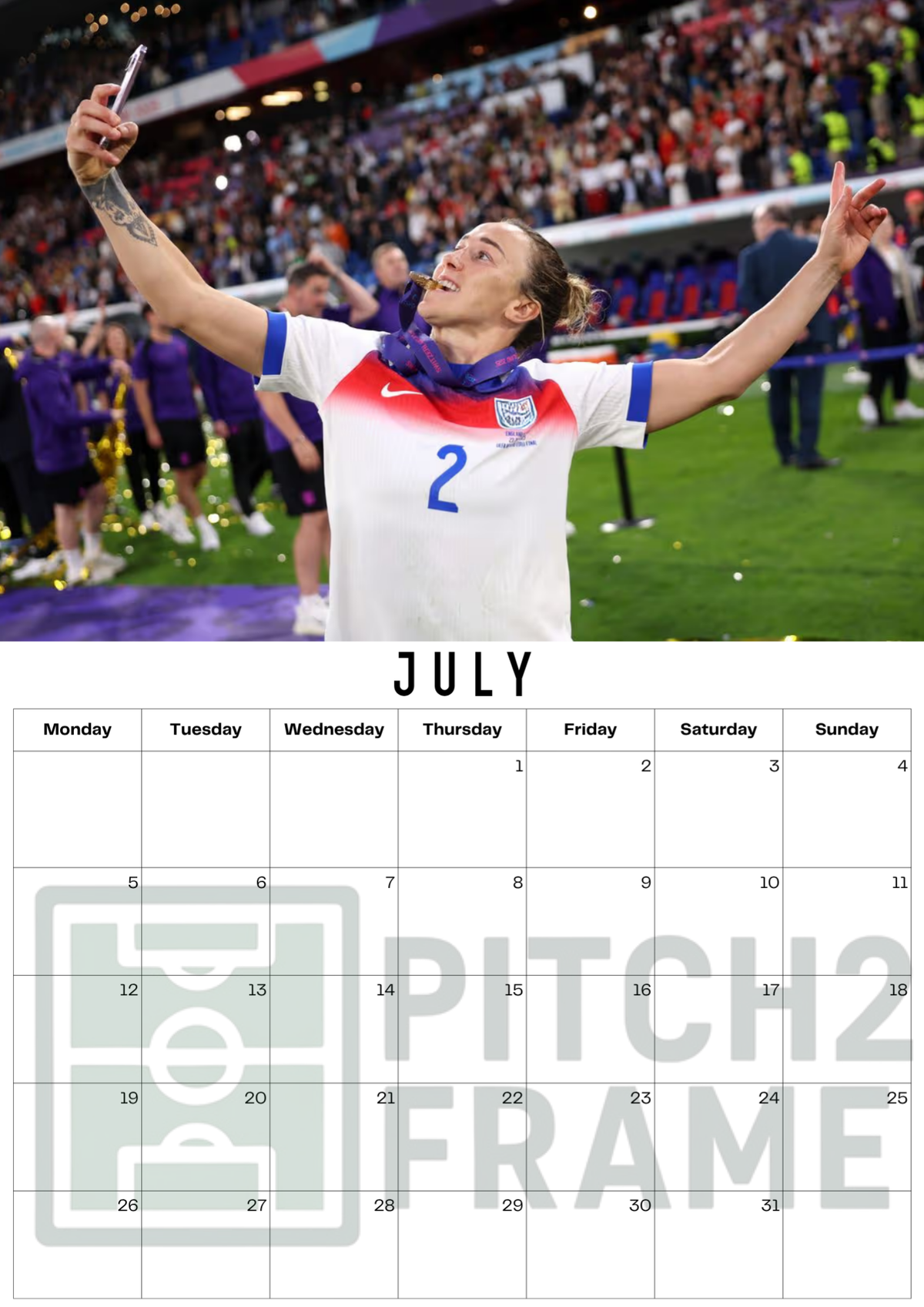 Lucy Bronze Inspired 2027 Football Photo Calendar