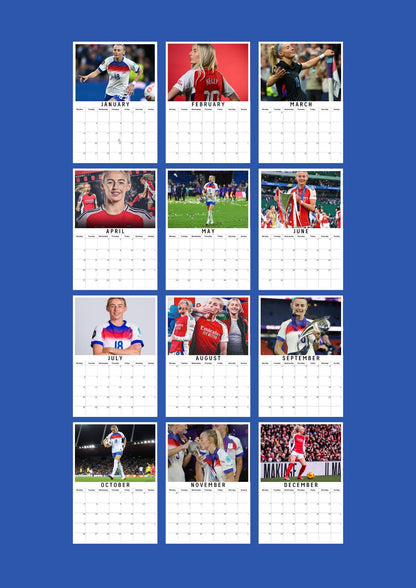 Chloe Kelly inspired Calendar 2026,  Yearly Calendar, Custom Photos Calendar, 12 Month Photos Calendar, Football calendar