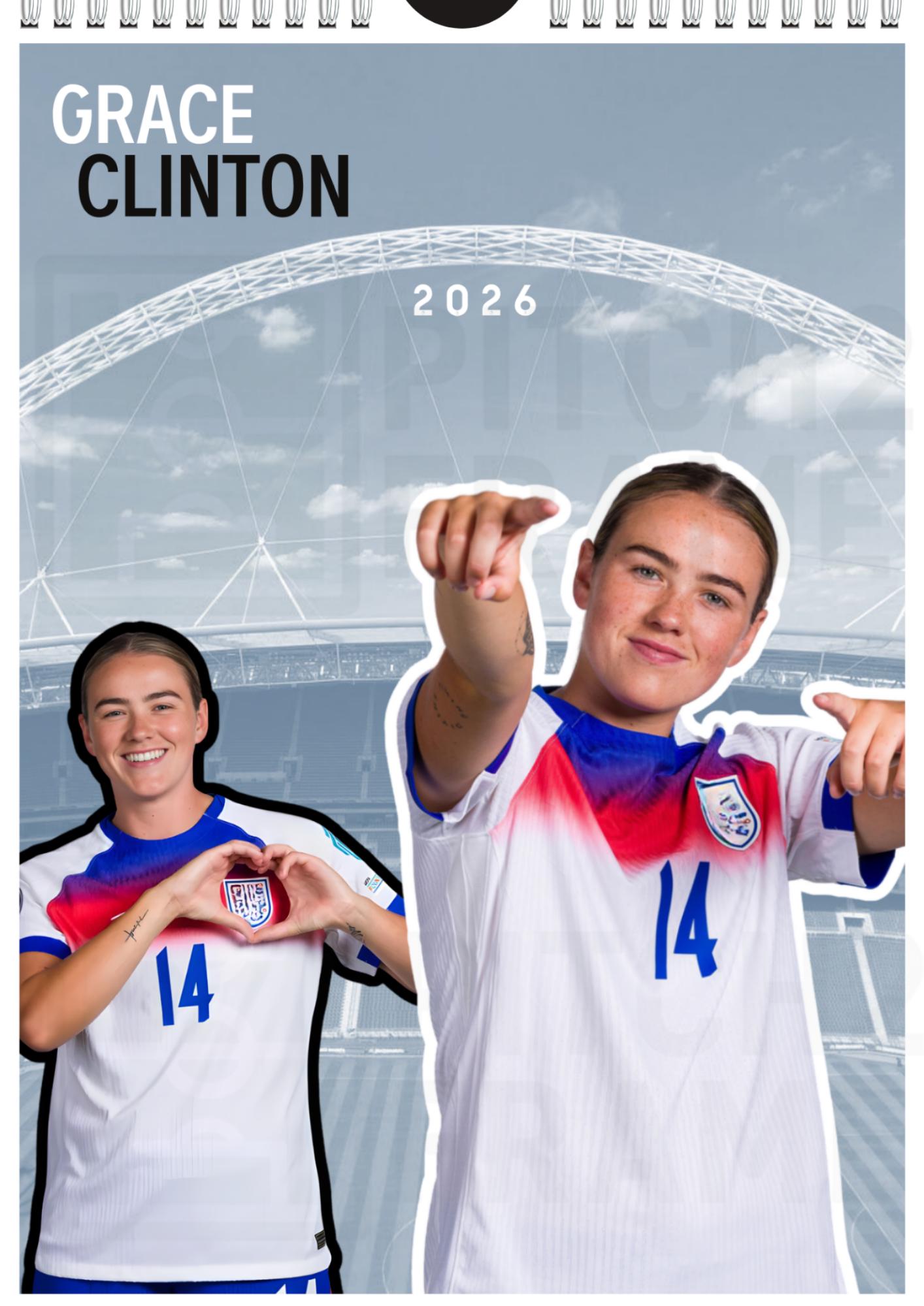 Grace Clinton Inspired 2026 Football Photo Calendar