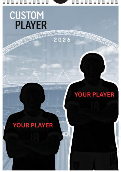 Custom Player inspired Calendar 2026,  Yearly Calendar, Custom Photos Calendar, 12 Month Photos Calendar, Football calendar