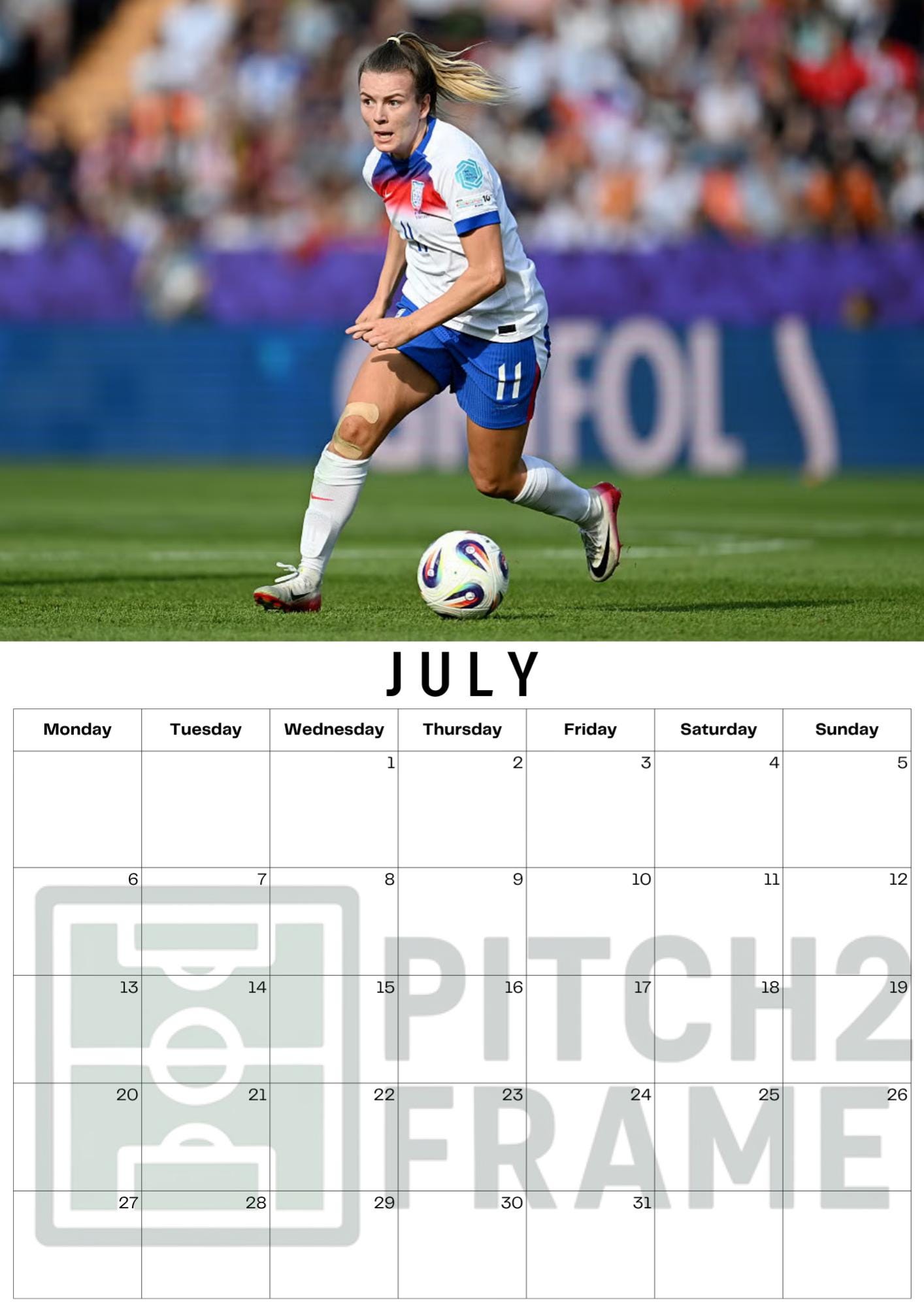 Lauren Hemp Inspired 2026 Football Photo Calendar