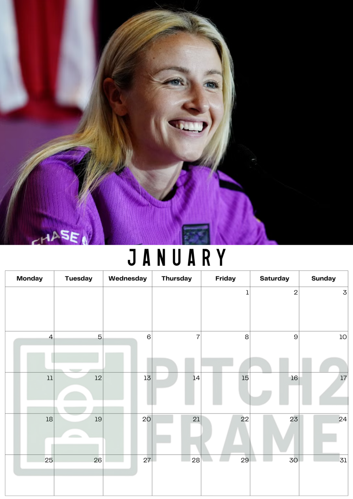 Leah Williamson Inspired 2027 Football Photo Calendar