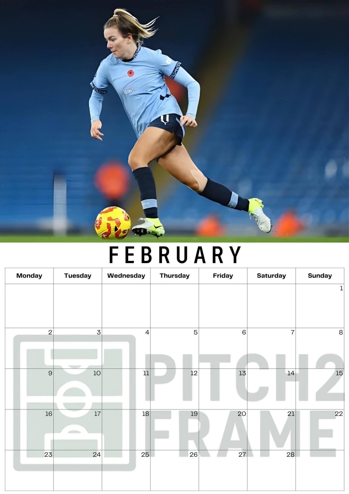 Lauren Hemp Inspired 2026 Football Photo Calendar