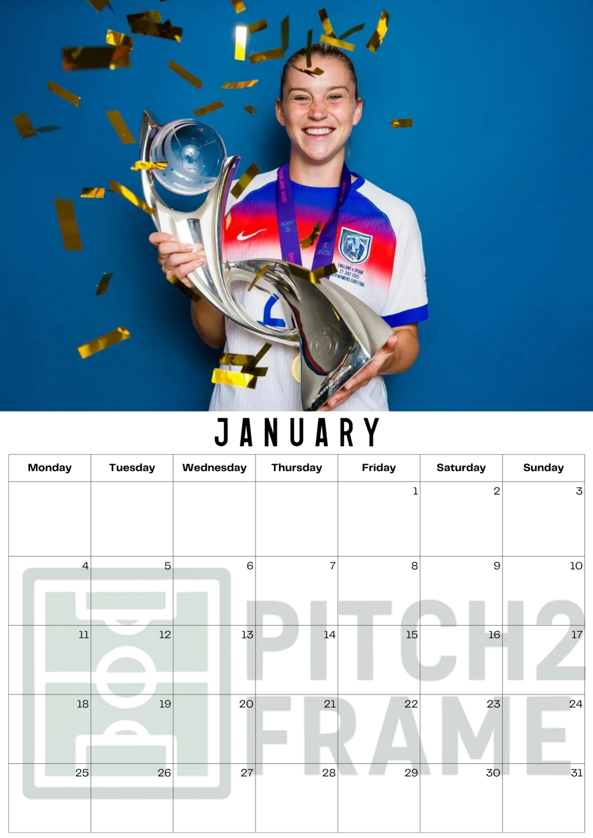 Alessia Russo Inspired 2027 Football Photo Calendar