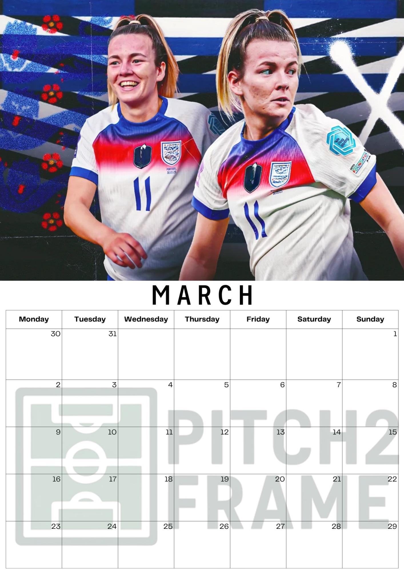 Lauren Hemp Inspired 2026 Football Photo Calendar