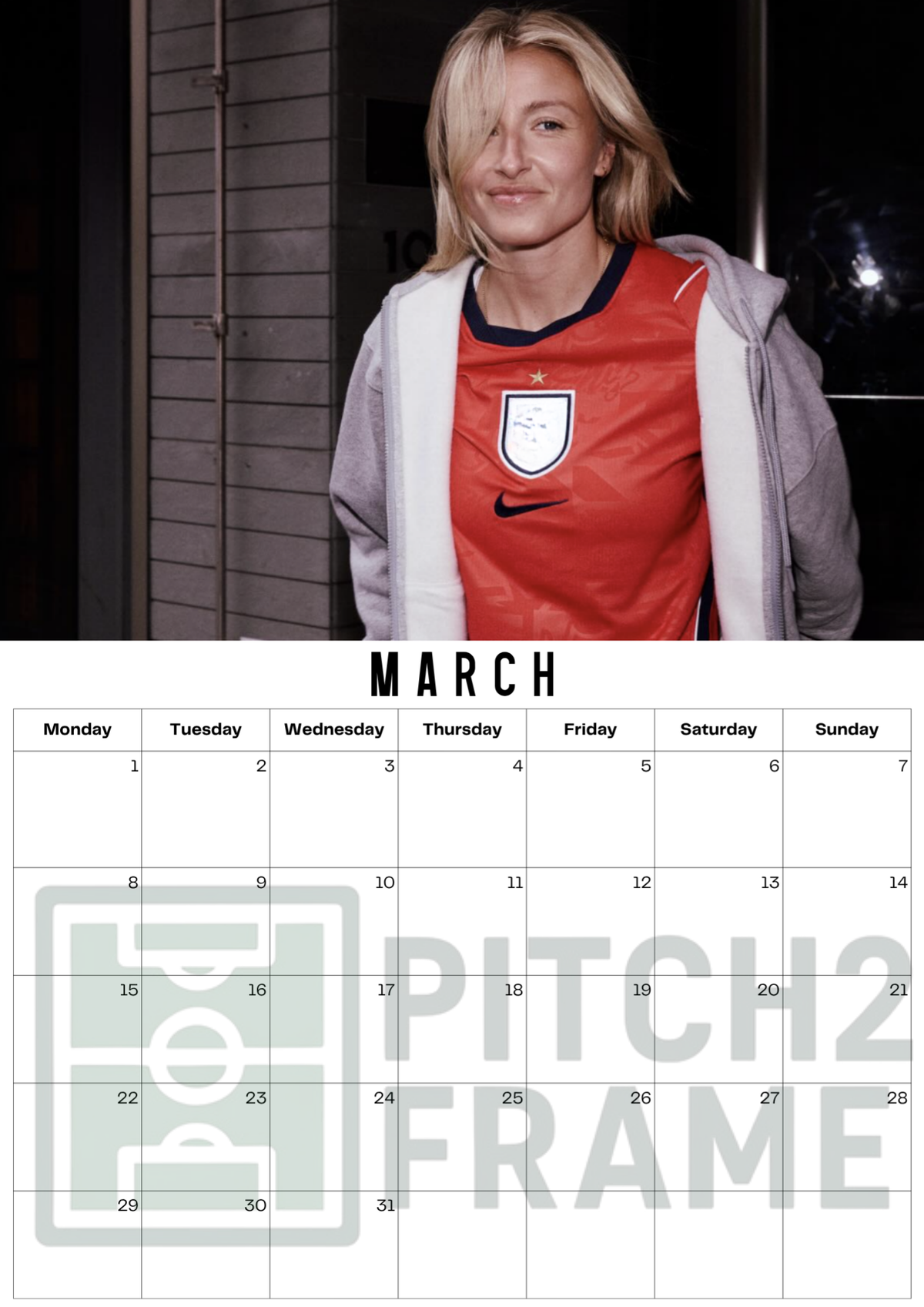 Leah Williamson Inspired 2027 Football Photo Calendar