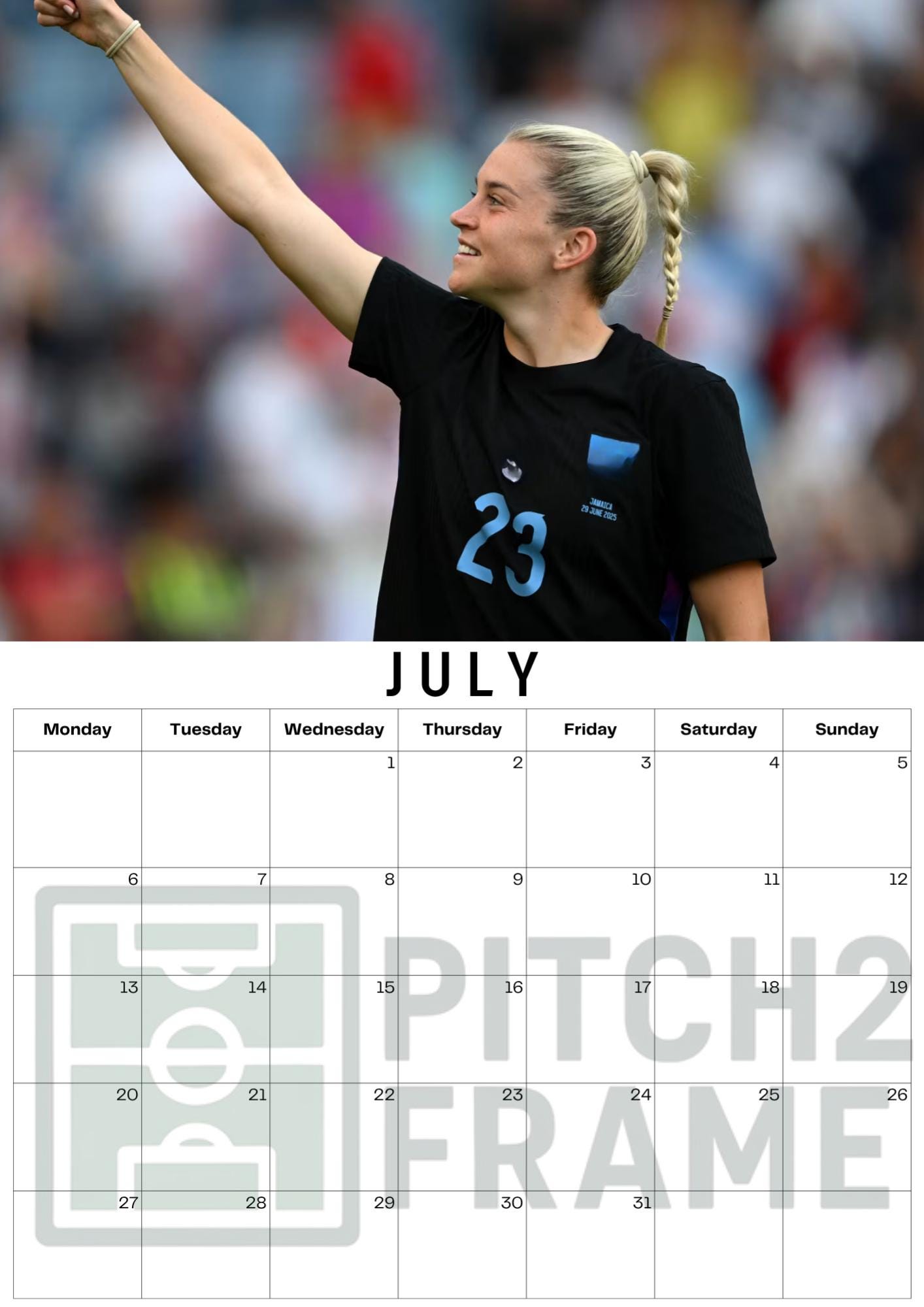 Alessia Russo Inspired 2026 Football Photo Calendar