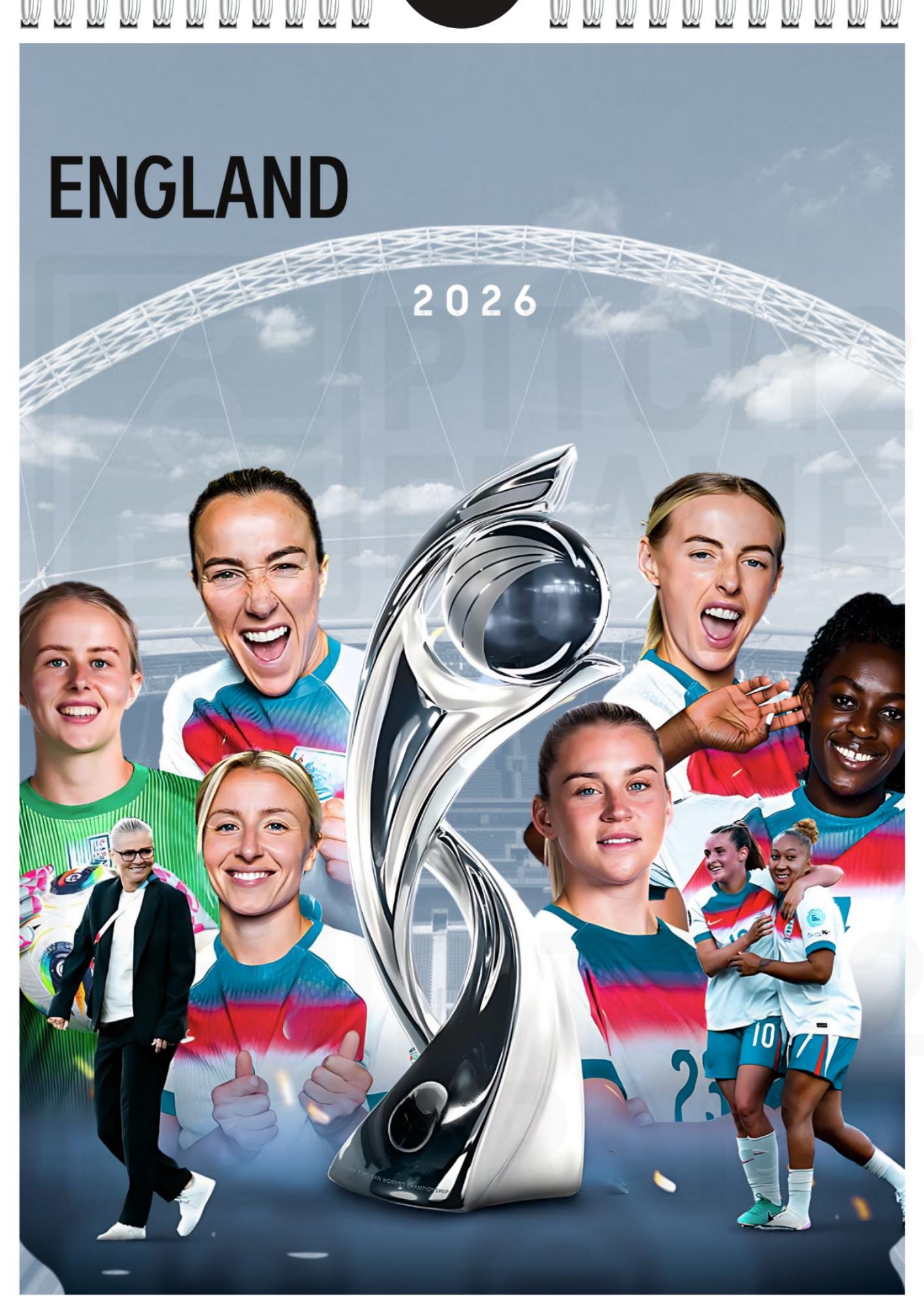 England Women's Squad Football Inspired 2026 Football Photo Calendar
