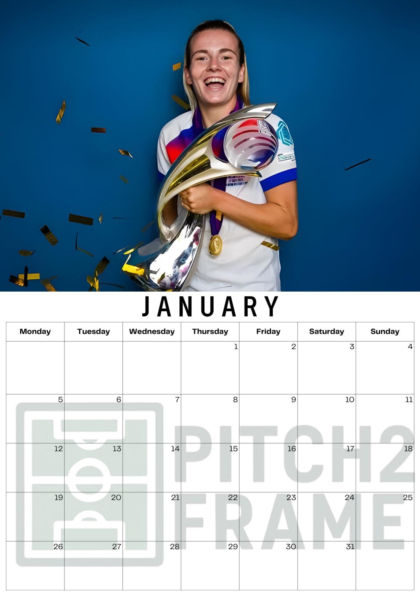 Lauren Hemp Inspired 2026 Football Photo Calendar