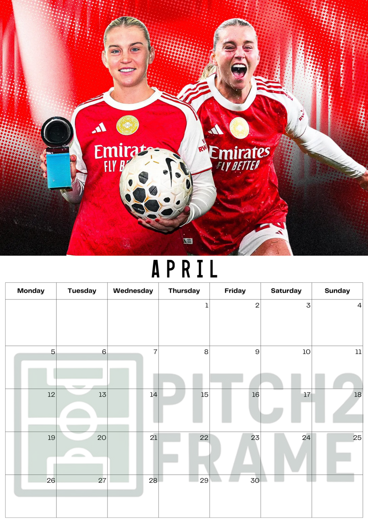 Alessia Russo Inspired 2027 Football Photo Calendar