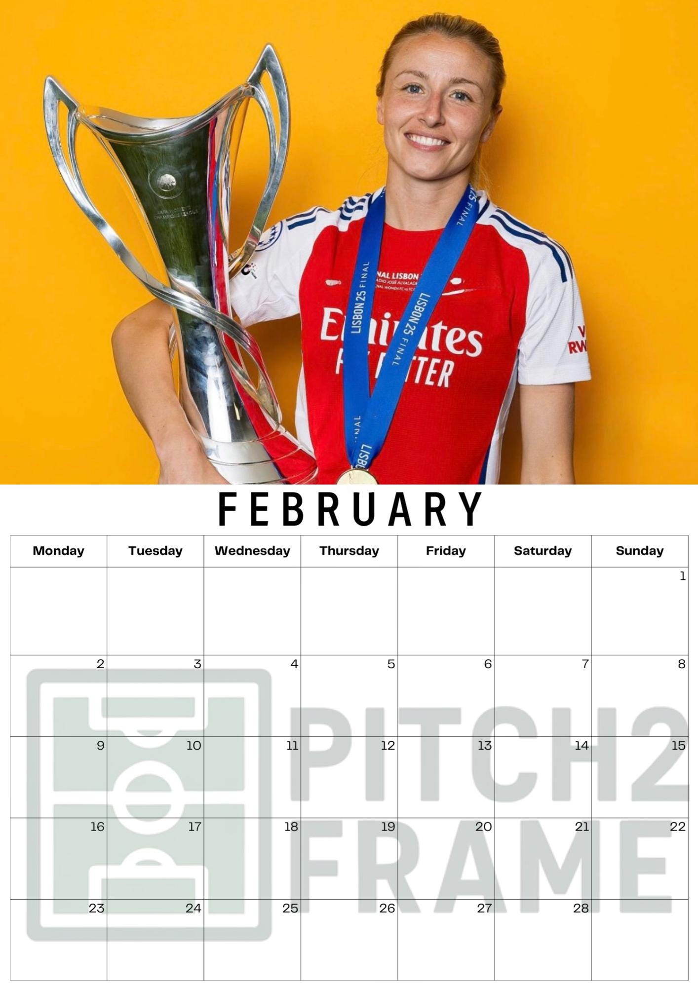 Leah Williamson Inspired 2026 Football Photo Calendar