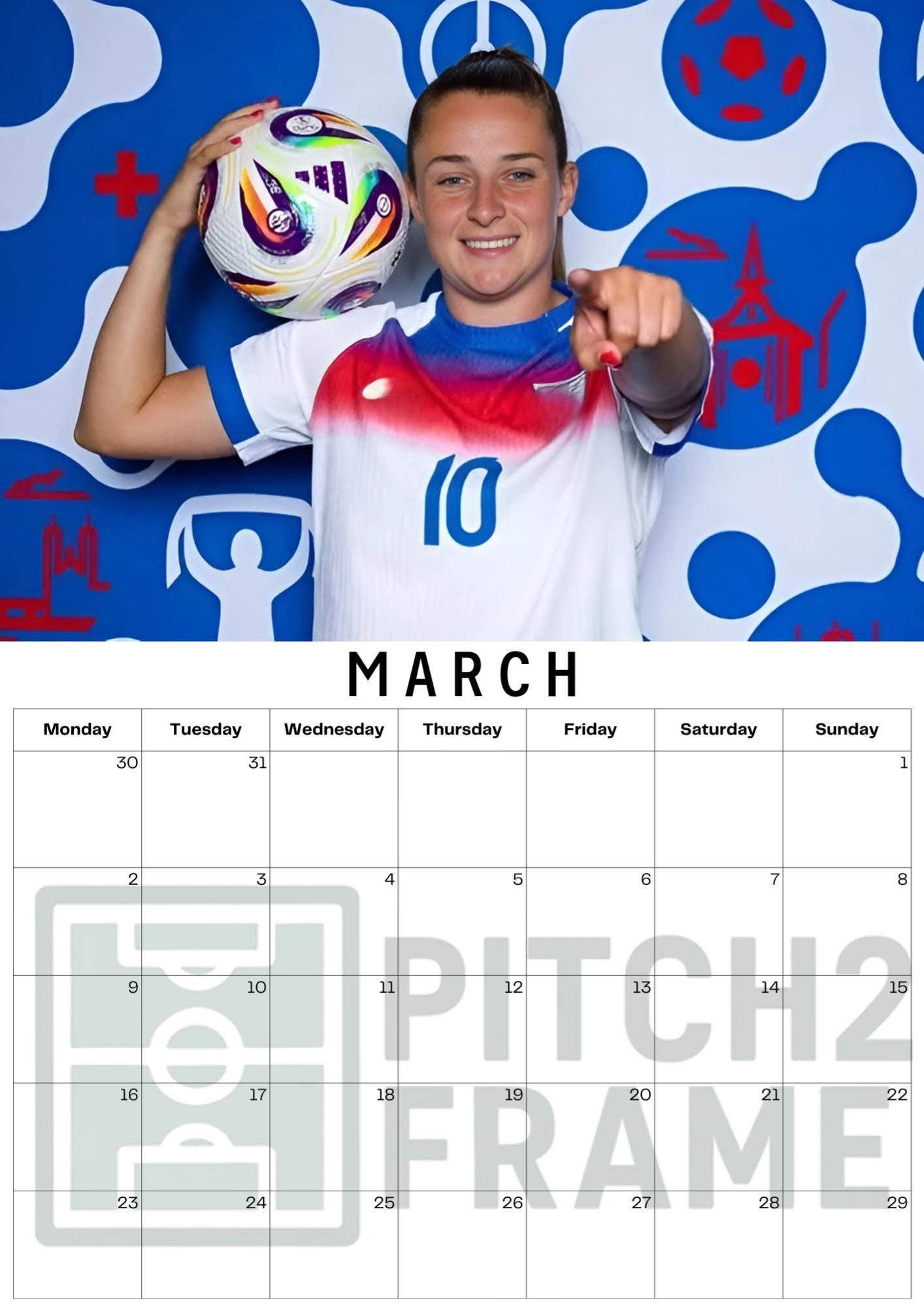 Ella Toone Inspired 2026 Football Photo Calendar