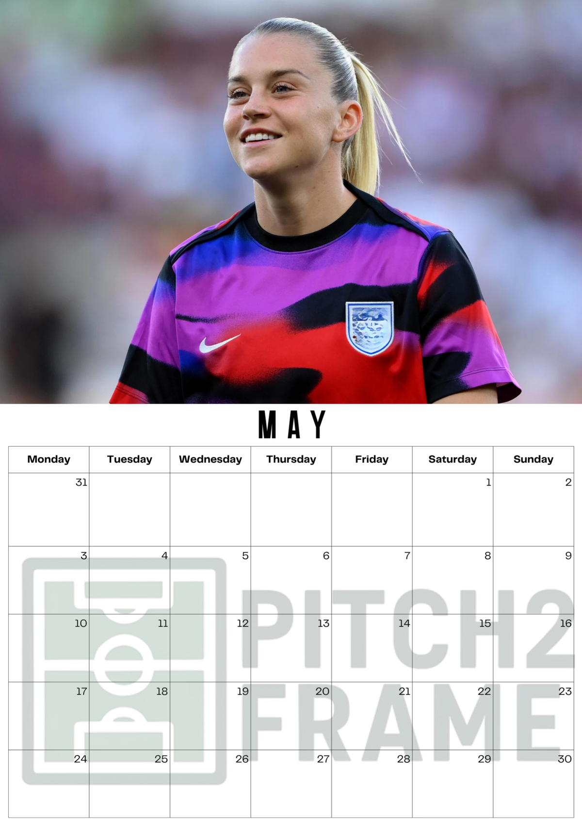 Alessia Russo Inspired 2027 Football Photo Calendar