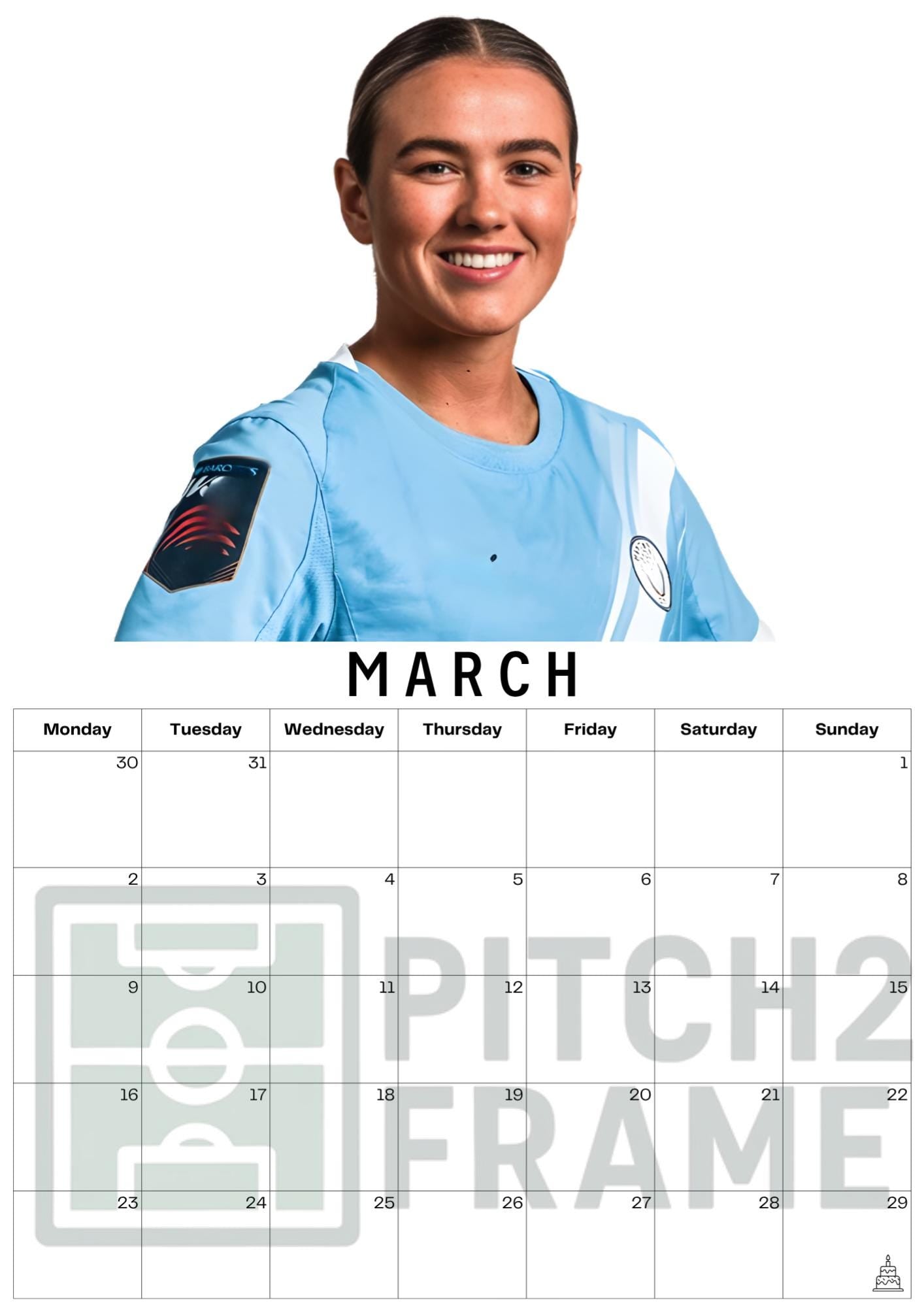Grace Clinton Inspired 2026 Football Photo Calendar