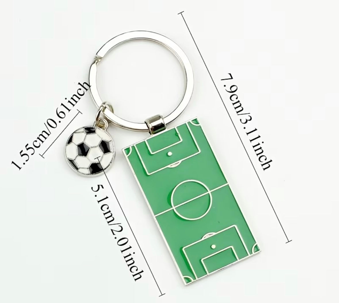 Football Pitch and ball keyring