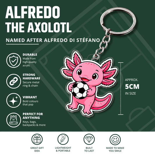Alfredo the Axolotl Football Keyring