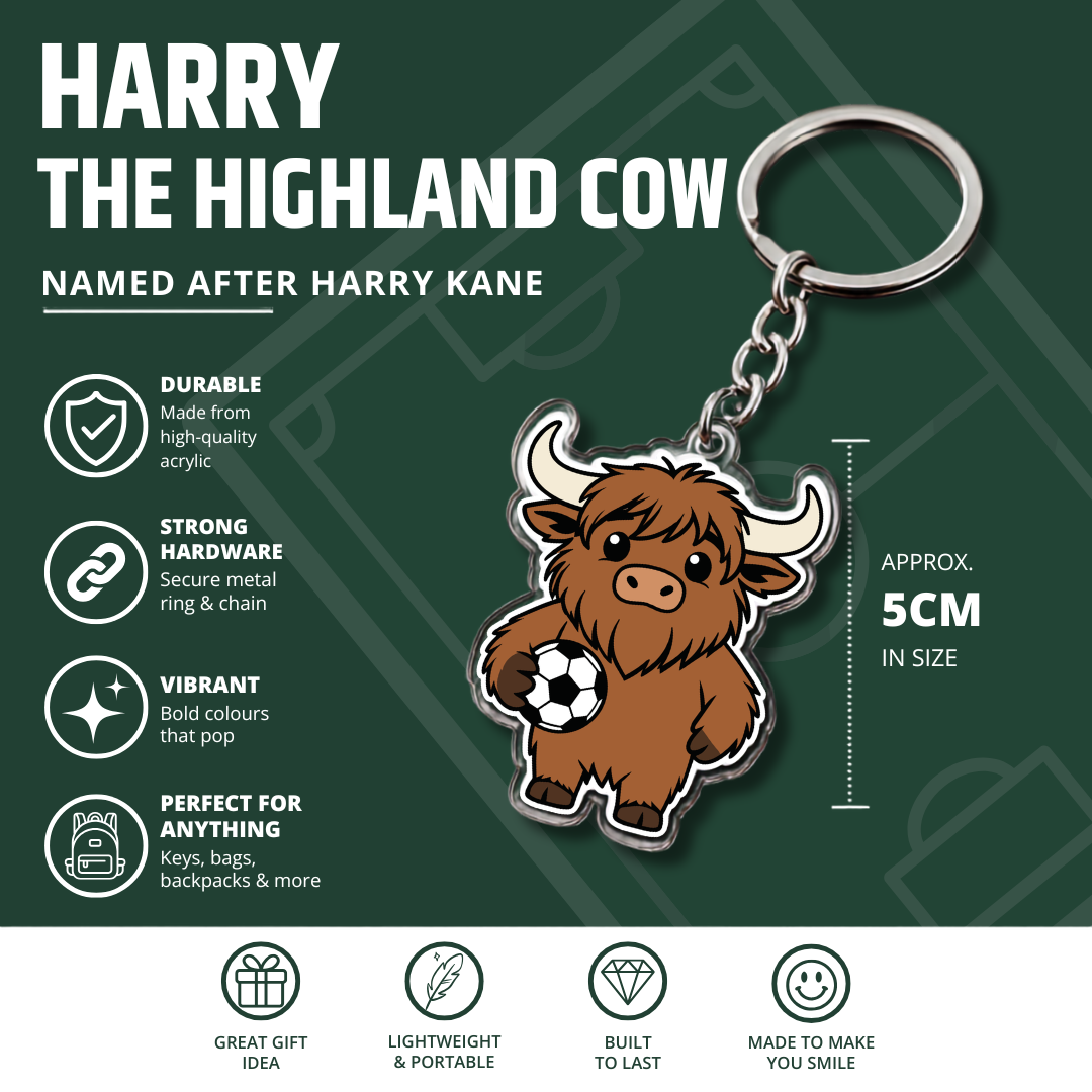Harry the Highland Cow Football Keyring