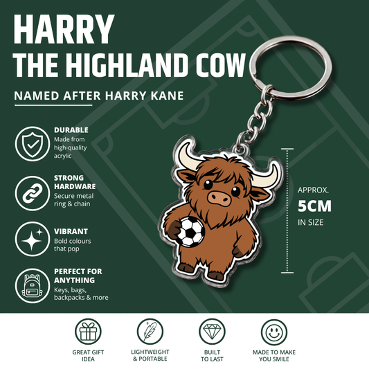 Harry the Highland Cow Football Keyring
