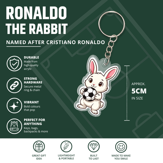 Ronaldo the Rabbit Football Keyring