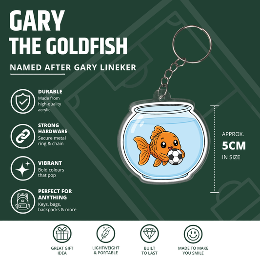 Gary the Goldfish Football Keyring