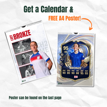 Lucy Bronze Inspired 2027 Football Photo Calendar