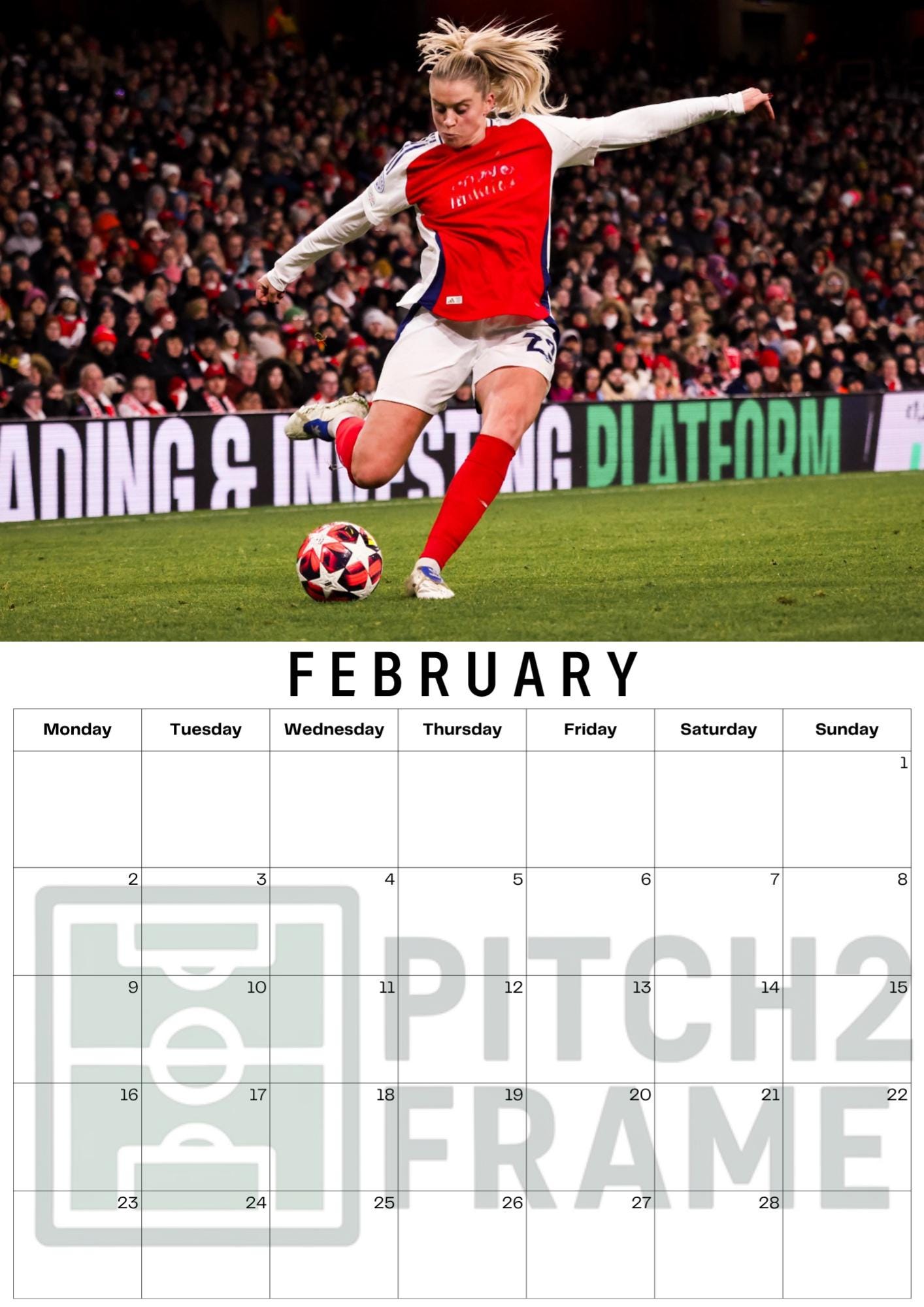 Alessia Russo Inspired 2026 Football Photo Calendar