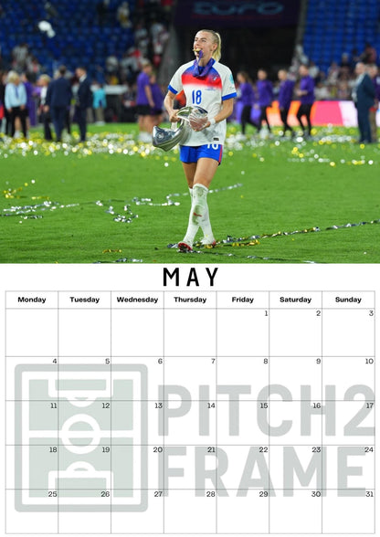 Chloe Kelly inspired Calendar 2026,  Yearly Calendar, Custom Photos Calendar, 12 Month Photos Calendar, Football calendar