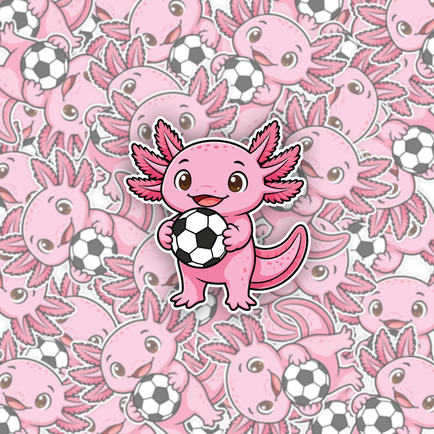 Alfredo The Axolotl Football Sticker