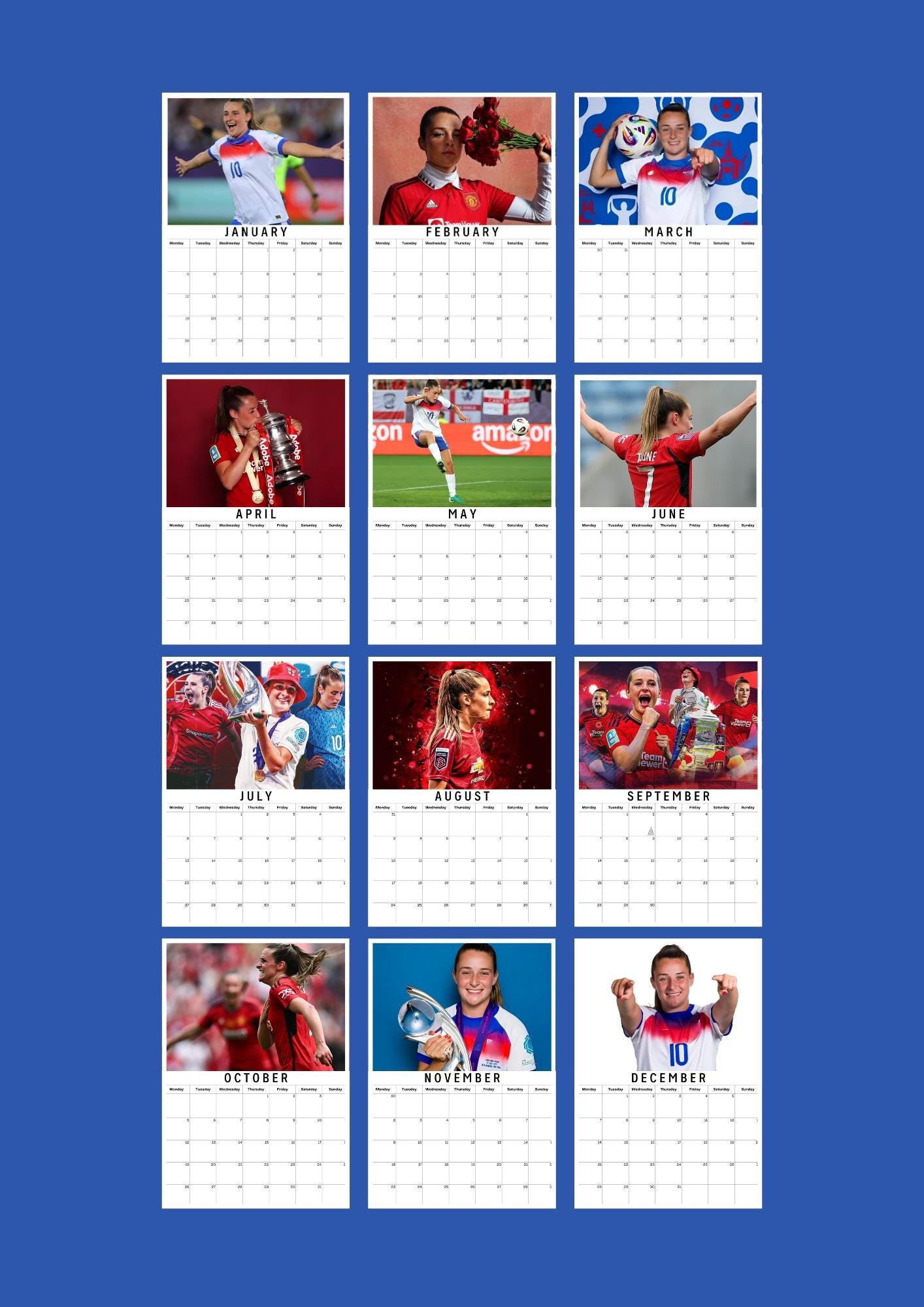 Ella Toone Inspired 2026 Football Photo Calendar