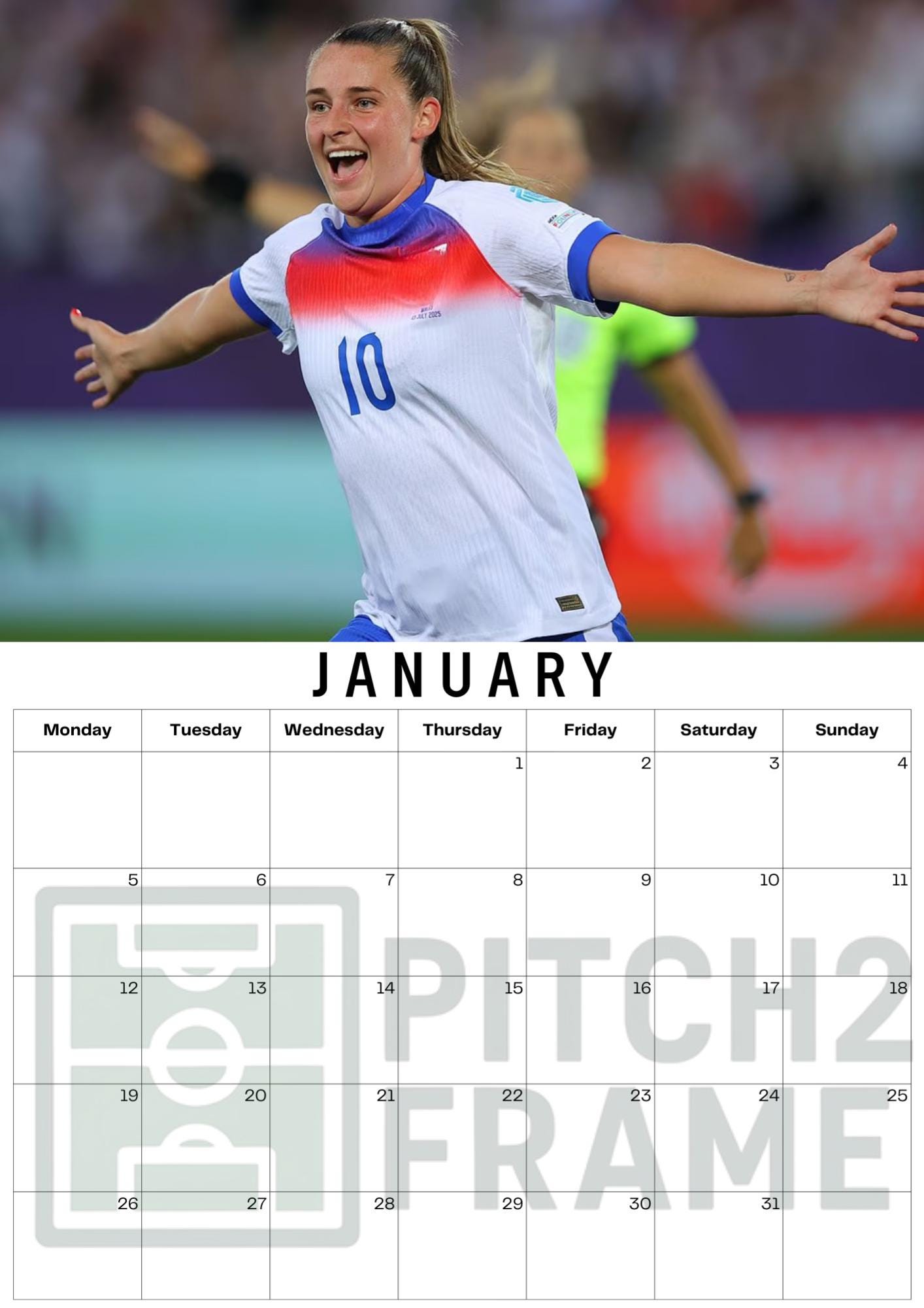 Ella Toone Inspired 2026 Football Photo Calendar