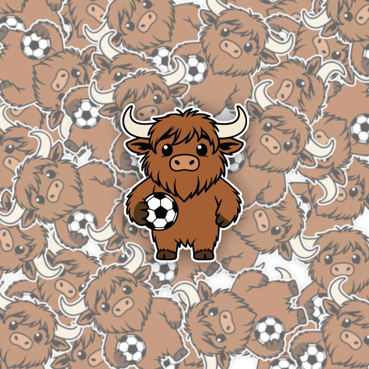 Harry The Highland Cow Football Sticker