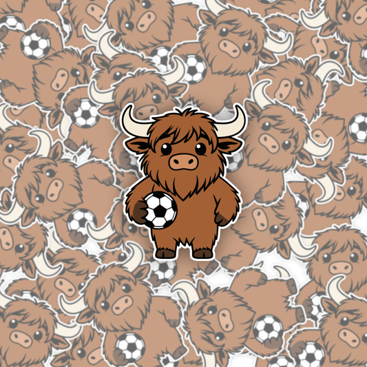 Harry The Highland Cow Football Sticker