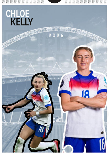 Chloe Kelly inspired Calendar 2026,  Yearly Calendar, Custom Photos Calendar, 12 Month Photos Calendar, Football calendar