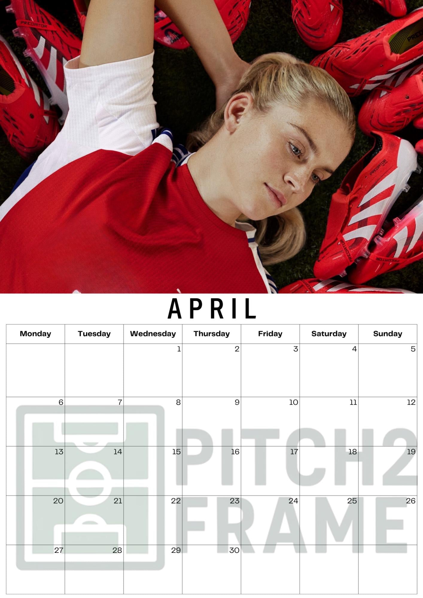 Alessia Russo Inspired 2026 Football Photo Calendar