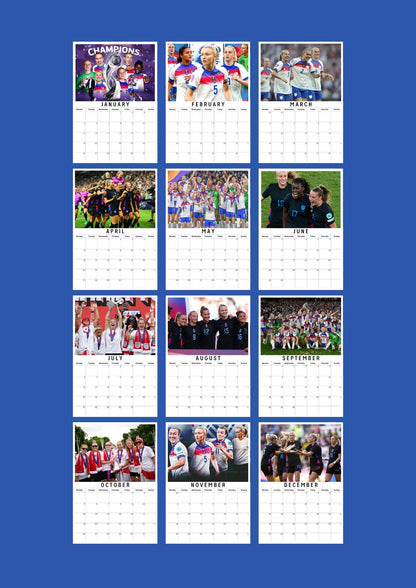 England Women's Squad Football Inspired 2026 Football Photo Calendar