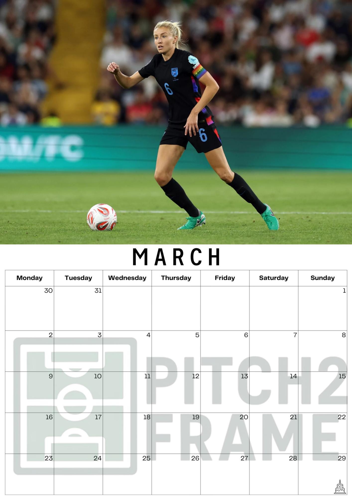 Leah Williamson Inspired 2026 Football Photo Calendar
