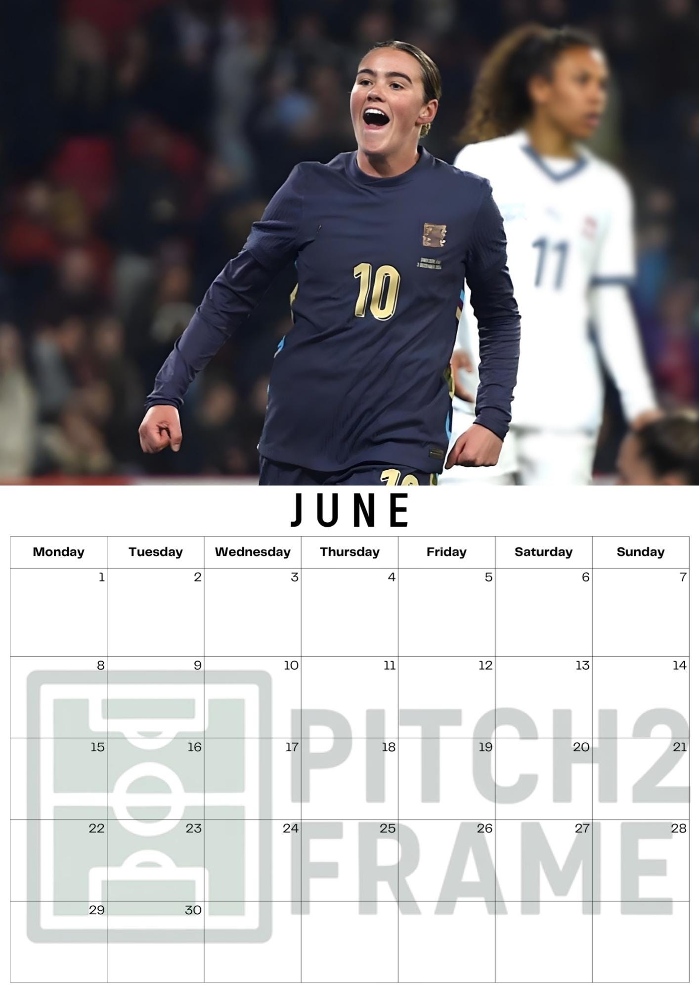 Grace Clinton Inspired 2026 Football Photo Calendar