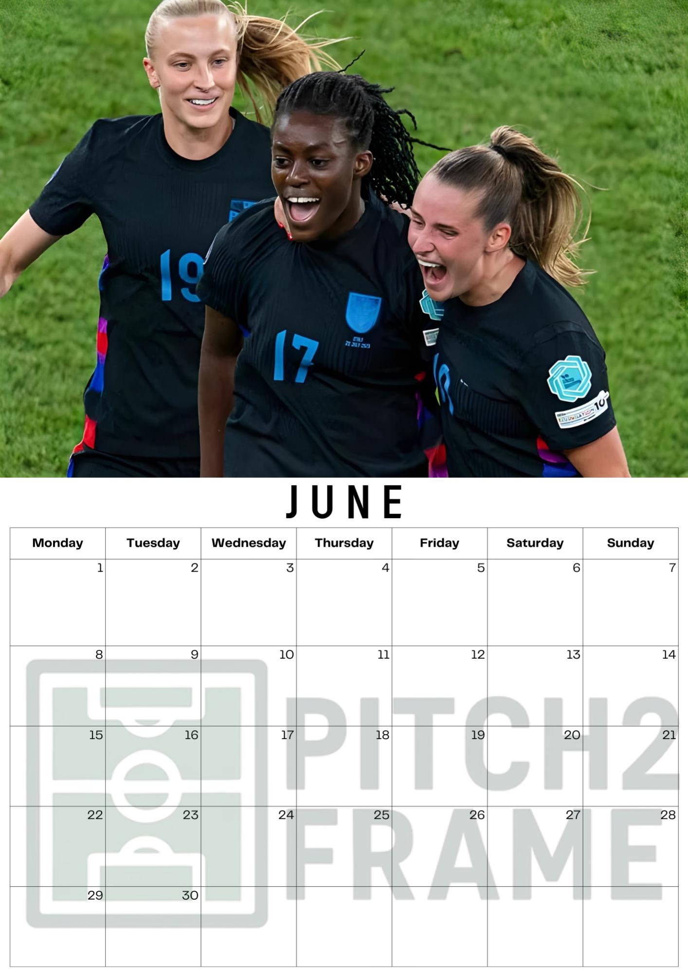 England Women's Squad Football Inspired 2026 Football Photo Calendar