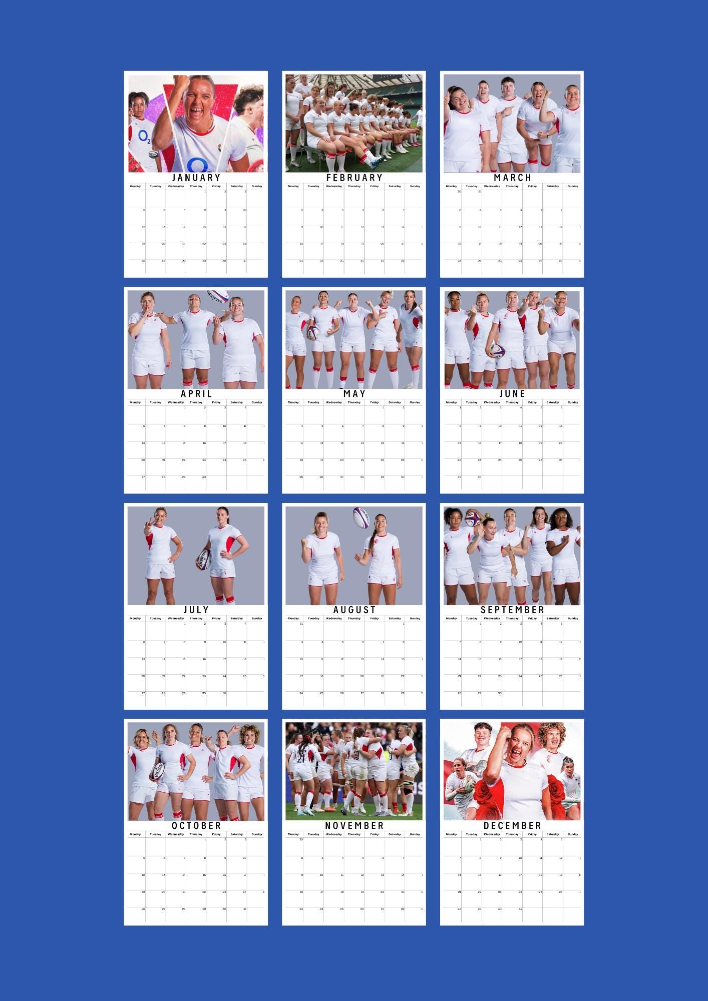 England Rugby Women's inspired Calendar 2026