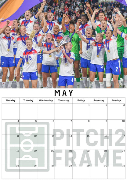 England Women's Squad Football Inspired 2026 Football Photo Calendar