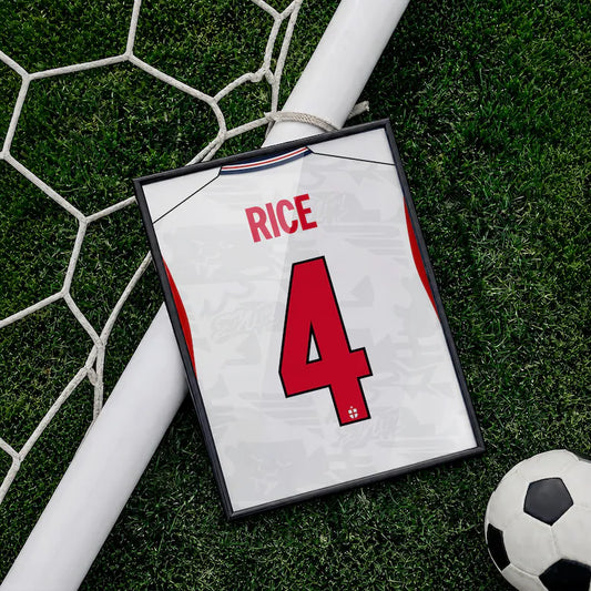 Declan Rice England Mens World Cup 2026 Home Shirt Poster