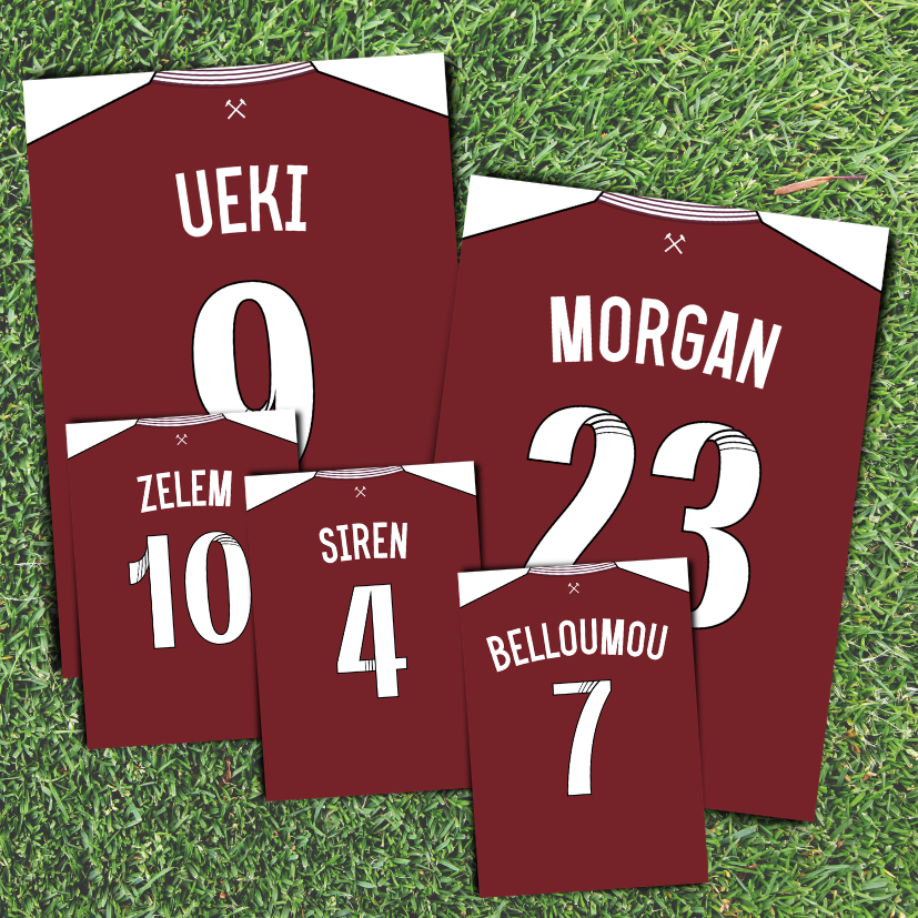 West Ham Shirt Inspired Women's Shirt Print