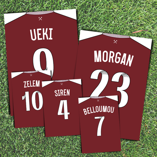 West Ham Shirt Inspired Women's Shirt Print